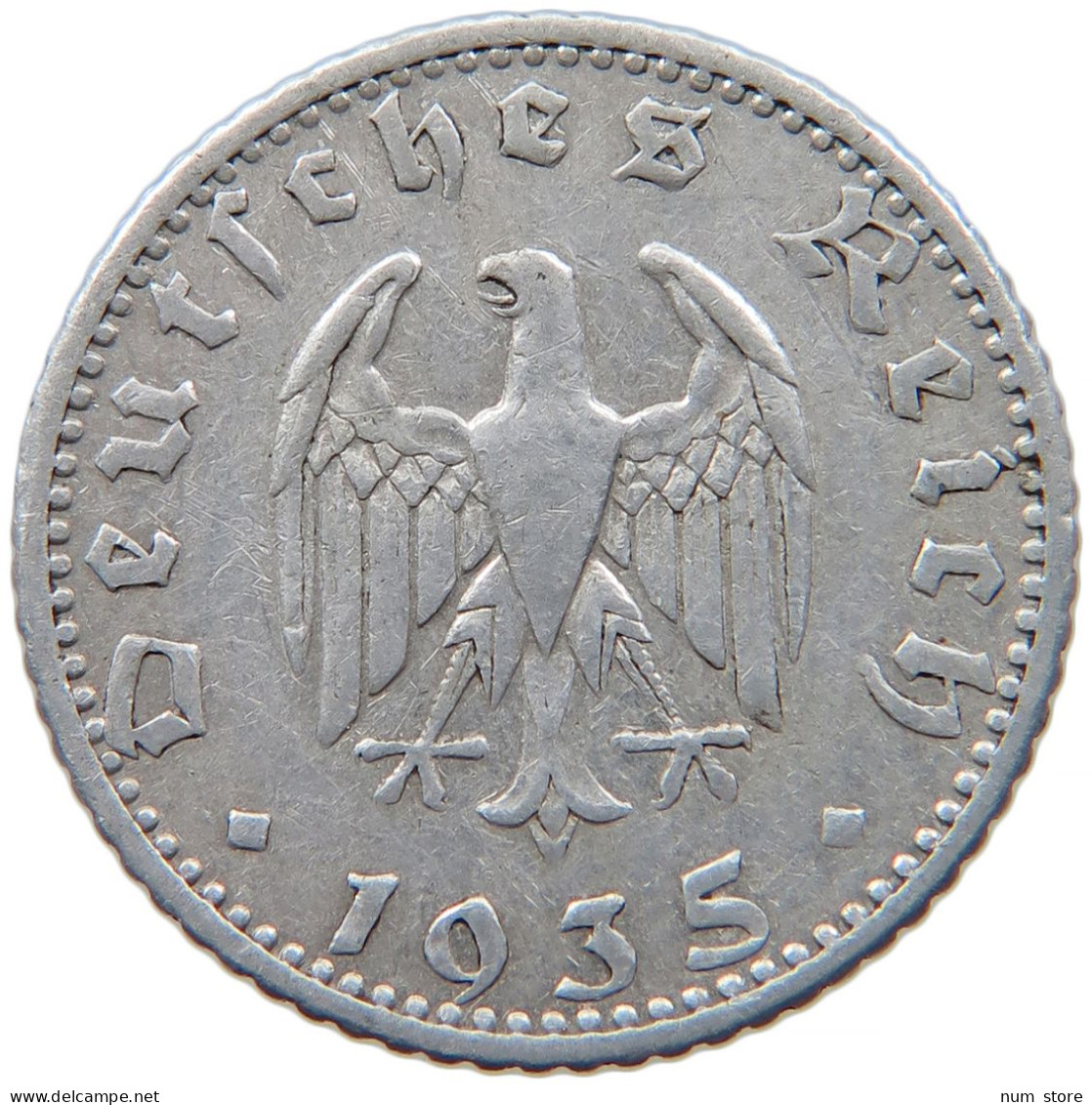 GERMANY 50 REICHSPFENNIG 1935 E #s089 0545 - 50 Reichspfennig