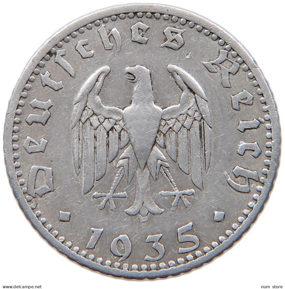 GERMANY 50 REICHSPFENNIG 1935 A #s095 0209 - 50 Reichspfennig