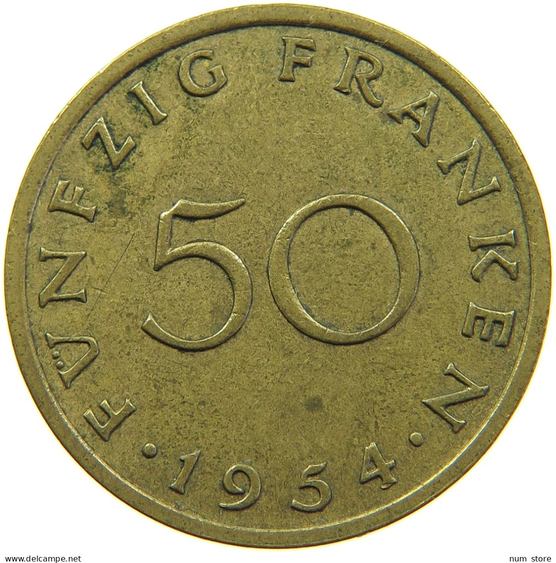 GERMANY 50 FRANKEN 1954 SAARLAND #s090 0391 - Autres & Non Classés