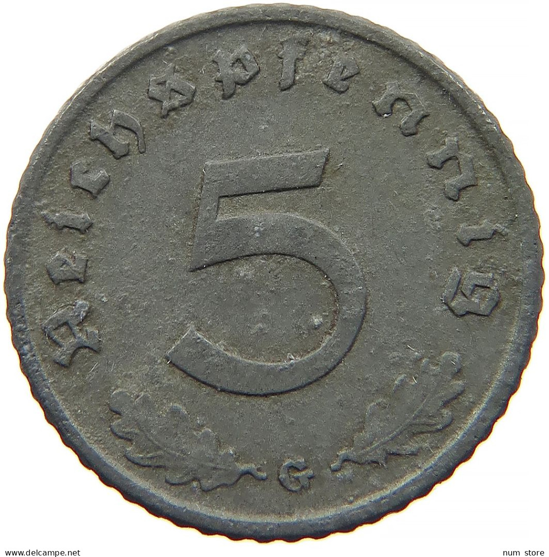 GERMANY 5 REICHSPFENNIG 1943 G #s091 0953 - 5 Reichspfennig