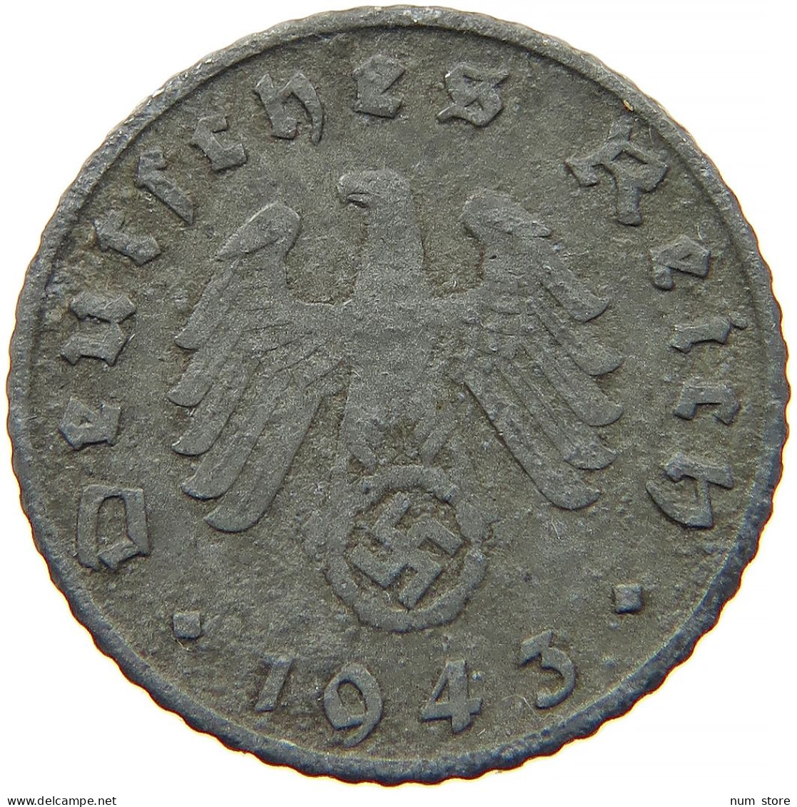 GERMANY 5 REICHSPFENNIG 1943 G #s091 0953 - 5 Reichspfennig