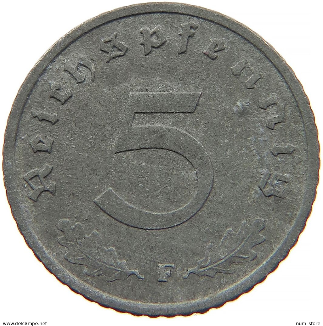 GERMANY 5 REICHSPFENNIG 1944 F #s091 0923 - 5 Reichspfennig