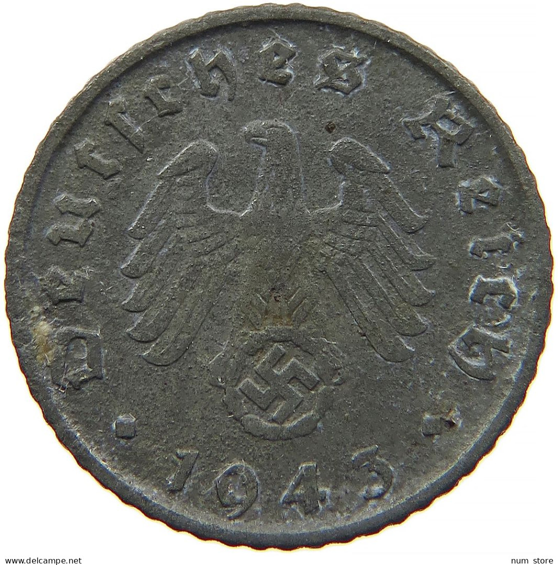 GERMANY 5 REICHSPFENNIG 1943 G #s091 0829 - 5 Reichspfennig