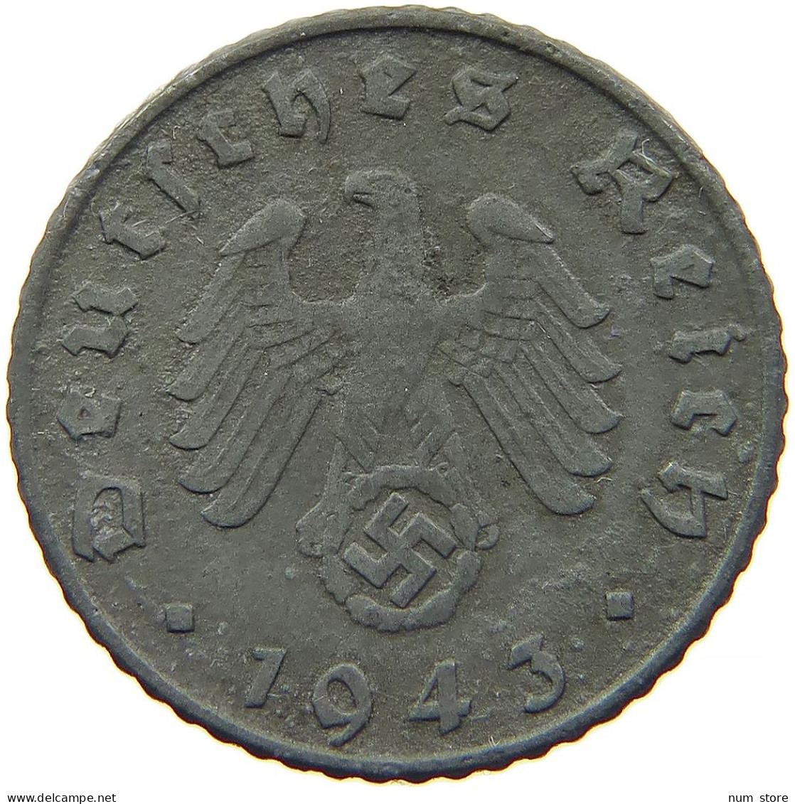 GERMANY 5 REICHSPFENNIG 1943 G #s091 0813 - 5 Reichspfennig