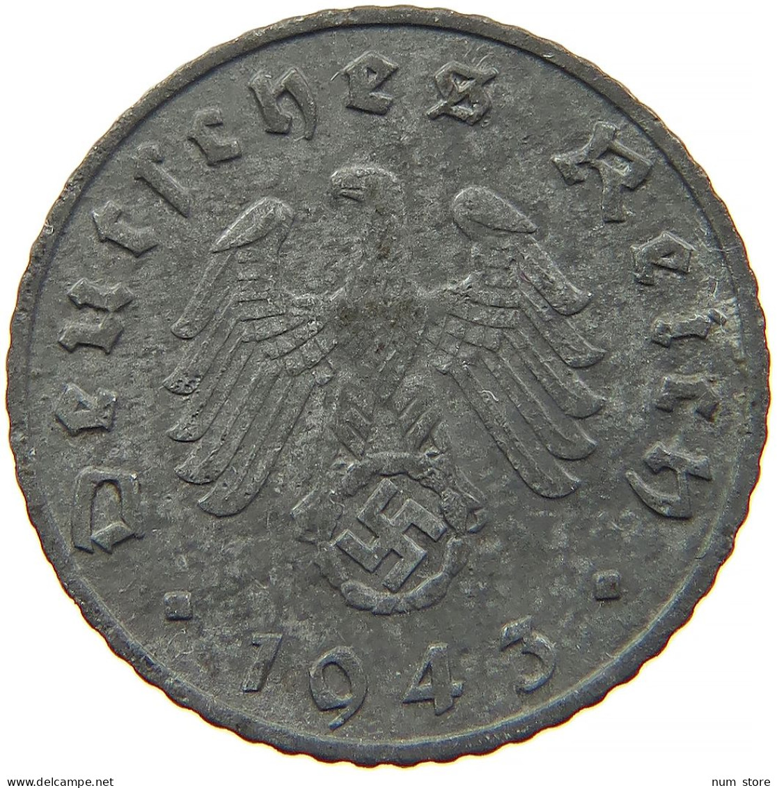 GERMANY 5 REICHSPFENNIG 1943 F #s091 0837 - 5 Reichspfennig