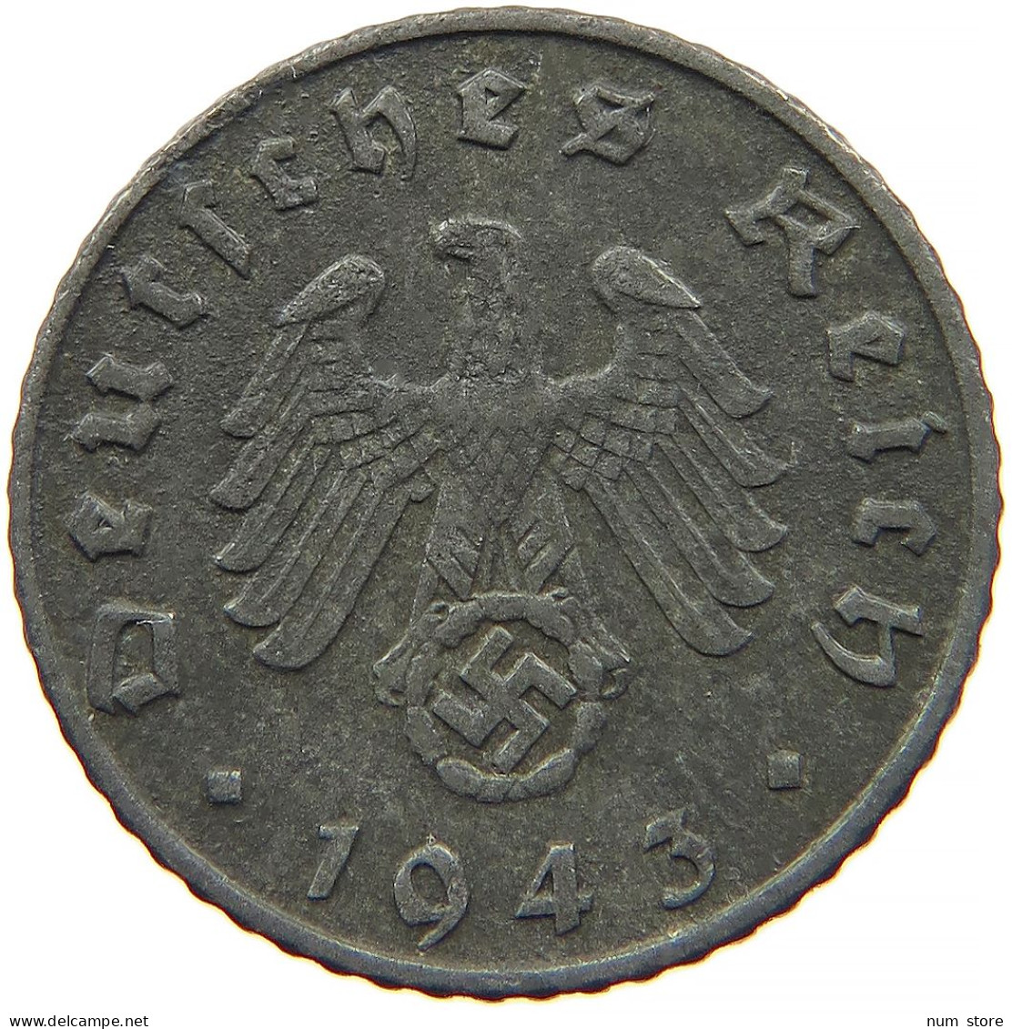 GERMANY 5 REICHSPFENNIG 1943 F #s091 0835 - 5 Reichspfennig