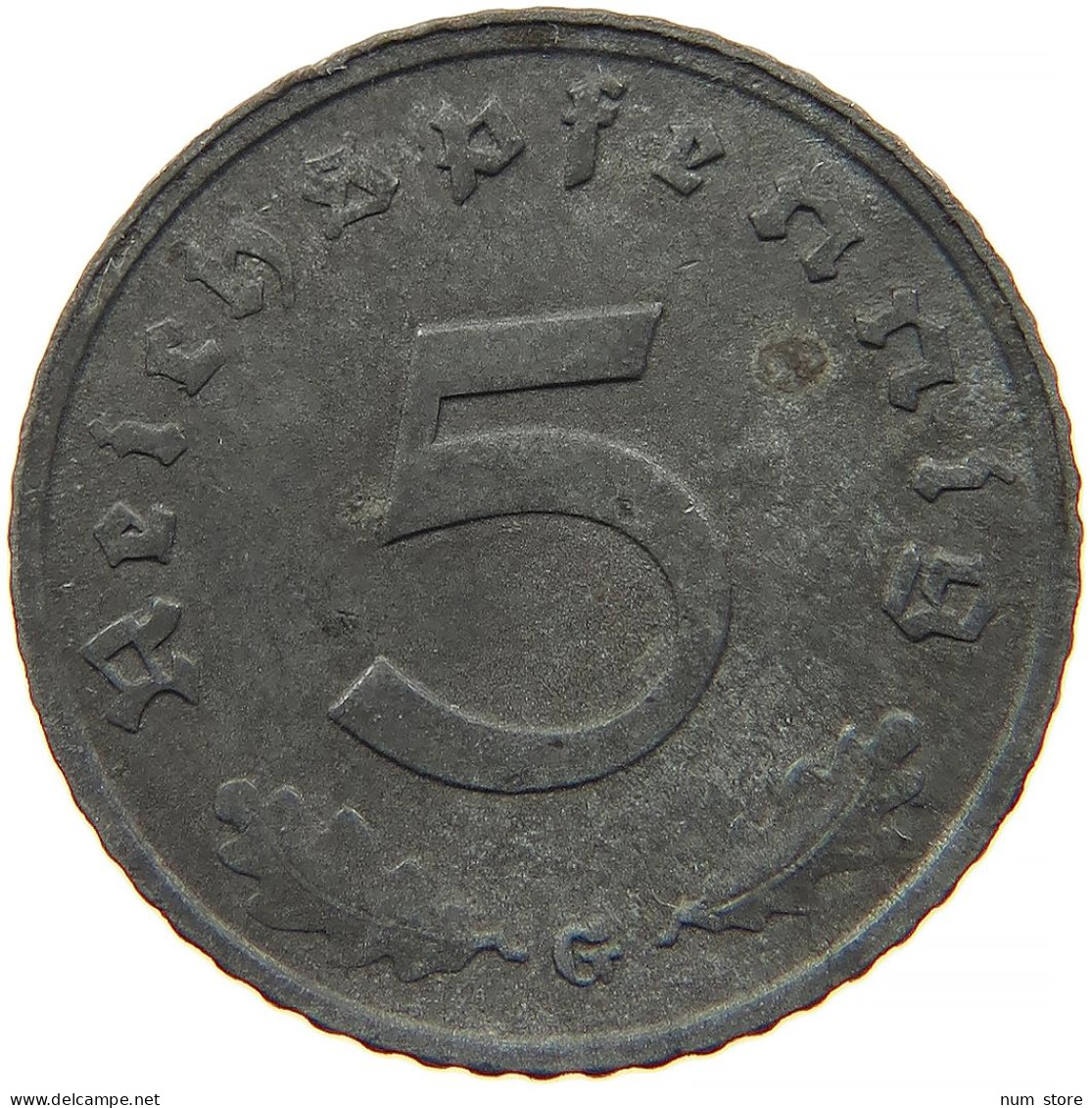 GERMANY 5 REICHSPFENNIG 1942 G #s091 0907 - 5 Reichspfennig