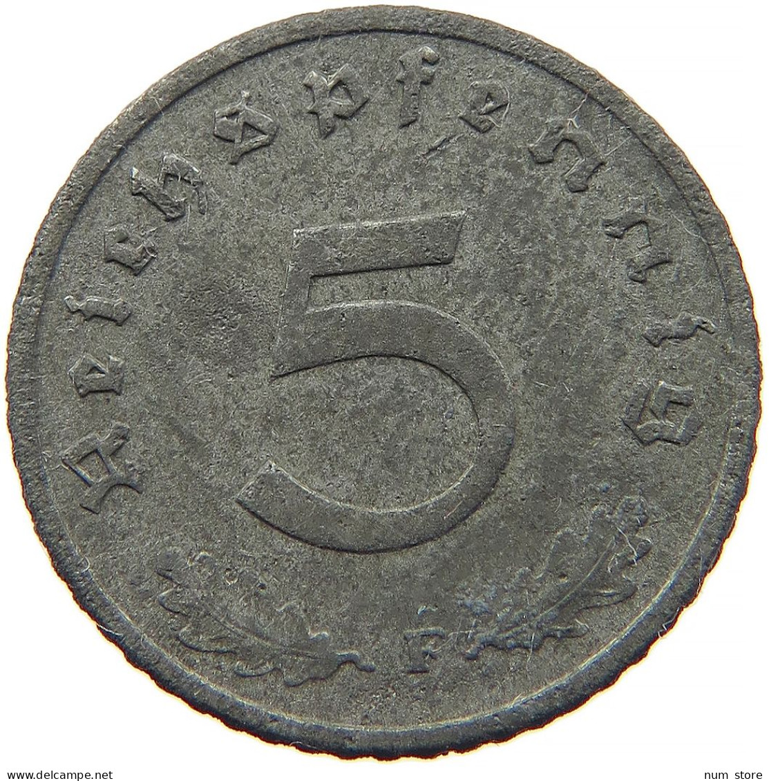 GERMANY 5 REICHSPFENNIG 1942 F #s091 0911 - 5 Reichspfennig