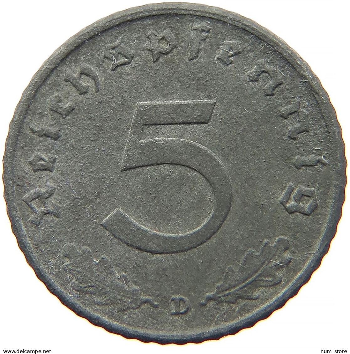 GERMANY 5 REICHSPFENNIG 1942 D #s091 0833 - 5 Reichspfennig