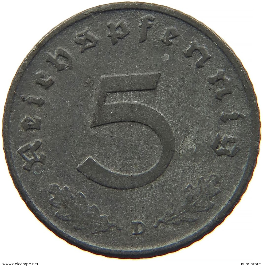 GERMANY 5 REICHSPFENNIG 1943 D #s091 0847 - 5 Reichspfennig