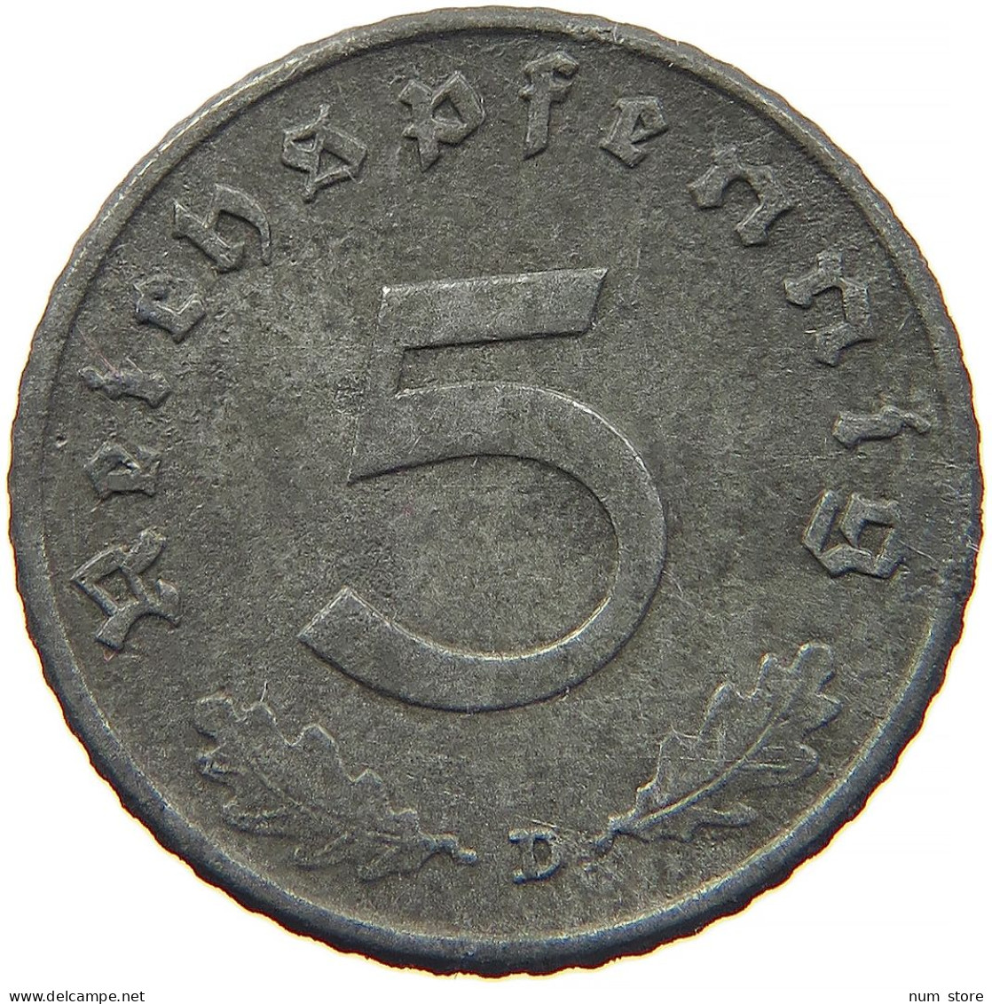 GERMANY 5 REICHSPFENNIG 1942 D #s091 0947 - 5 Reichspfennig