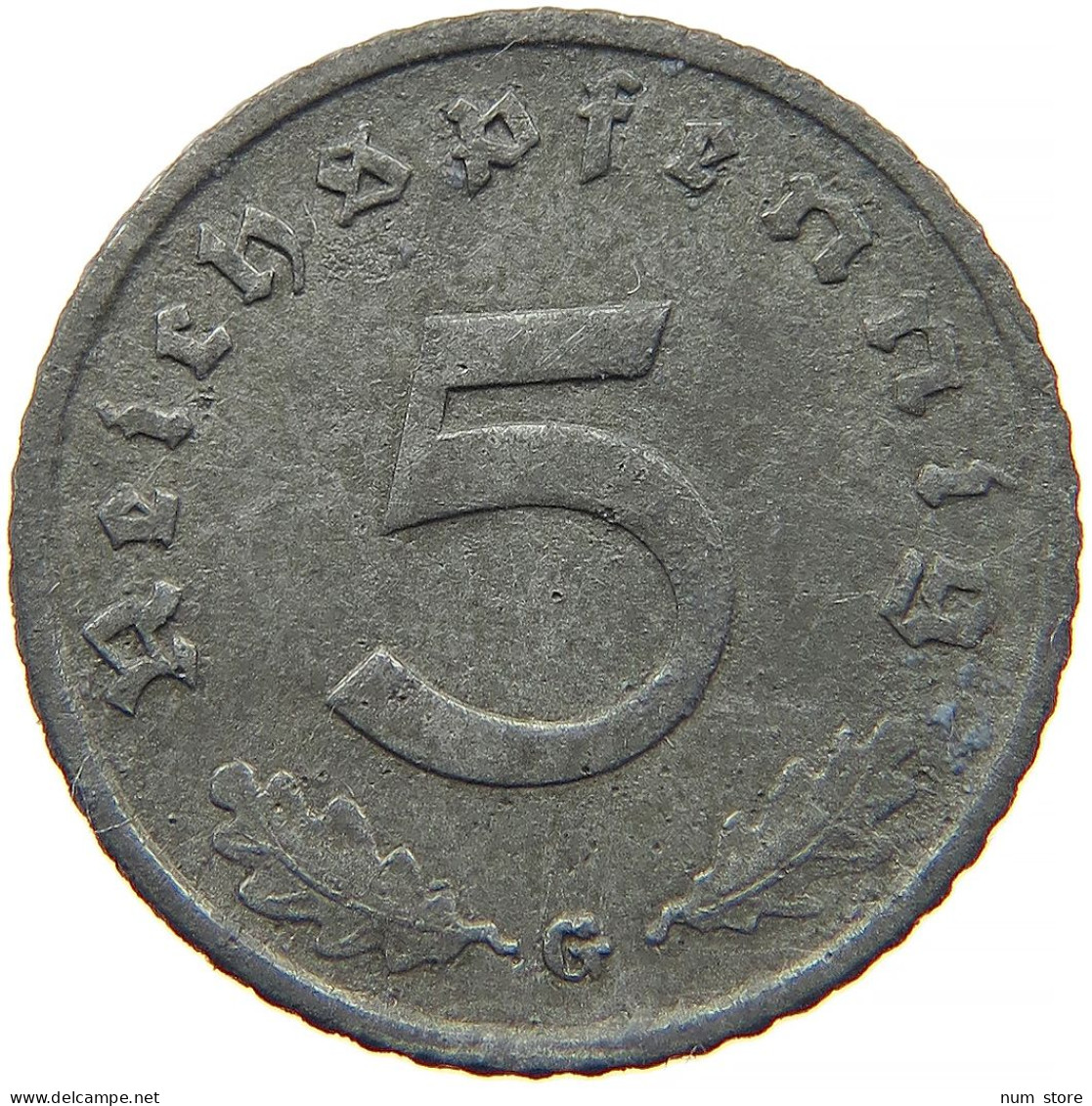 GERMANY 5 REICHSPFENNIG 1942 G #s091 0937 - 5 Reichspfennig