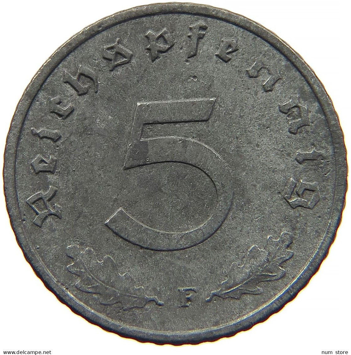 GERMANY 5 REICHSPFENNIG 1942 F #s091 0935 - 5 Reichspfennig