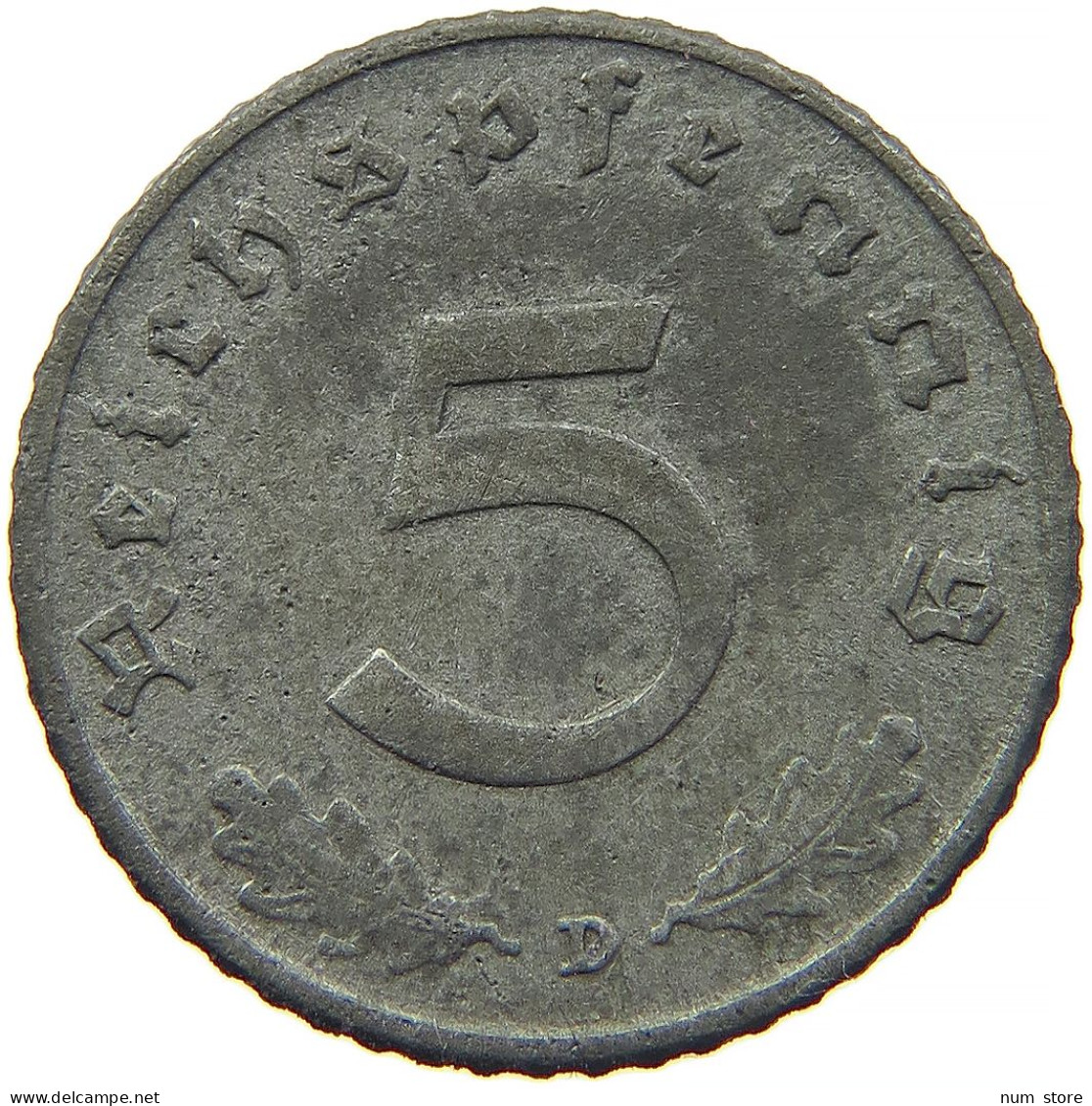 GERMANY 5 REICHSPFENNIG 1942 D #s091 0821 - 5 Reichspfennig