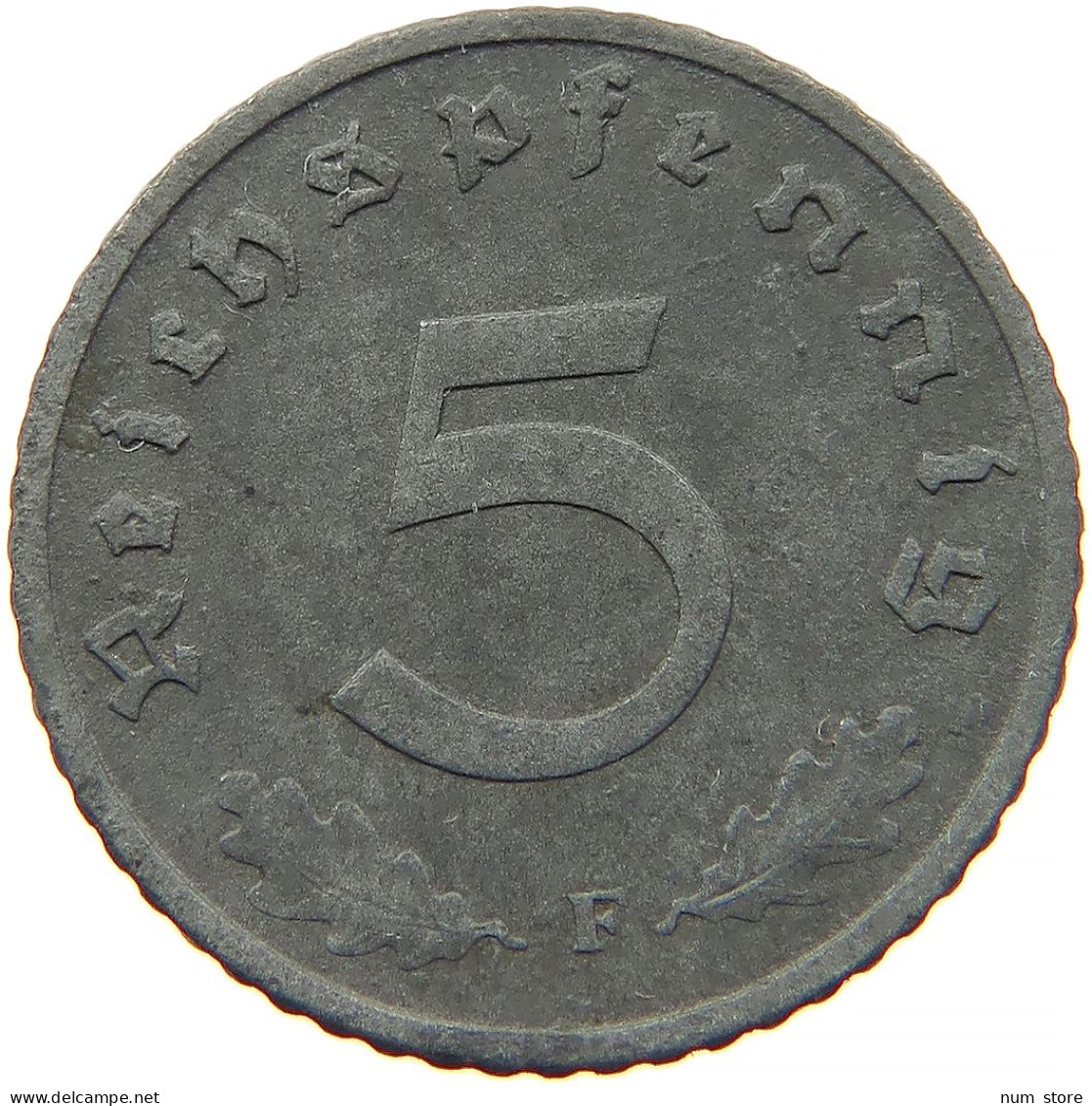 GERMANY 5 REICHSPFENNIG 1942 F #s091 0963 - 5 Reichspfennig