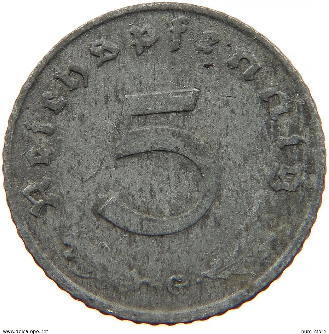 GERMANY 5 REICHSPFENNIG 1941 G #s091 0909 - 5 Reichspfennig