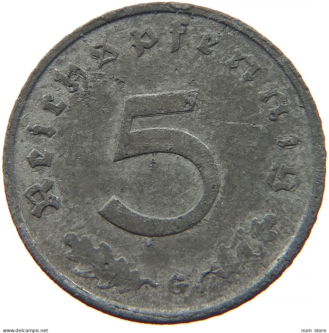 GERMANY 5 REICHSPFENNIG 1941 G #s091 0929 - 5 Reichspfennig