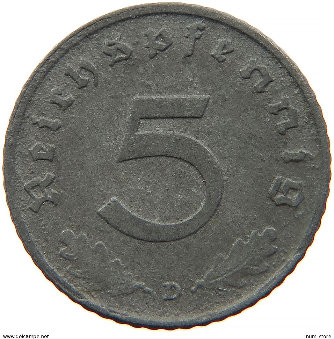 GERMANY 5 REICHSPFENNIG 1941 D #s091 0851 - 5 Reichspfennig