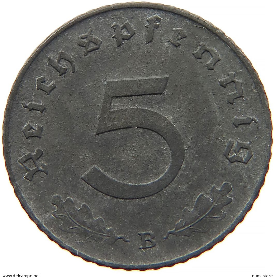 GERMANY 5 REICHSPFENNIG 1941 B #s091 0877 - 5 Reichspfennig