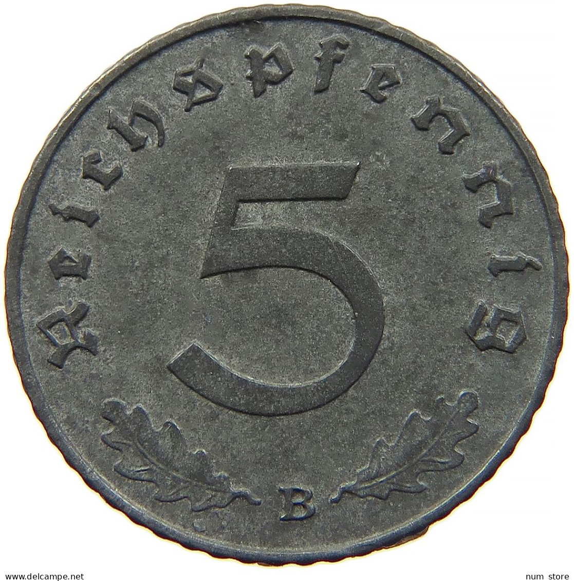 GERMANY 5 REICHSPFENNIG 1941 B #s091 0823 - 5 Reichspfennig