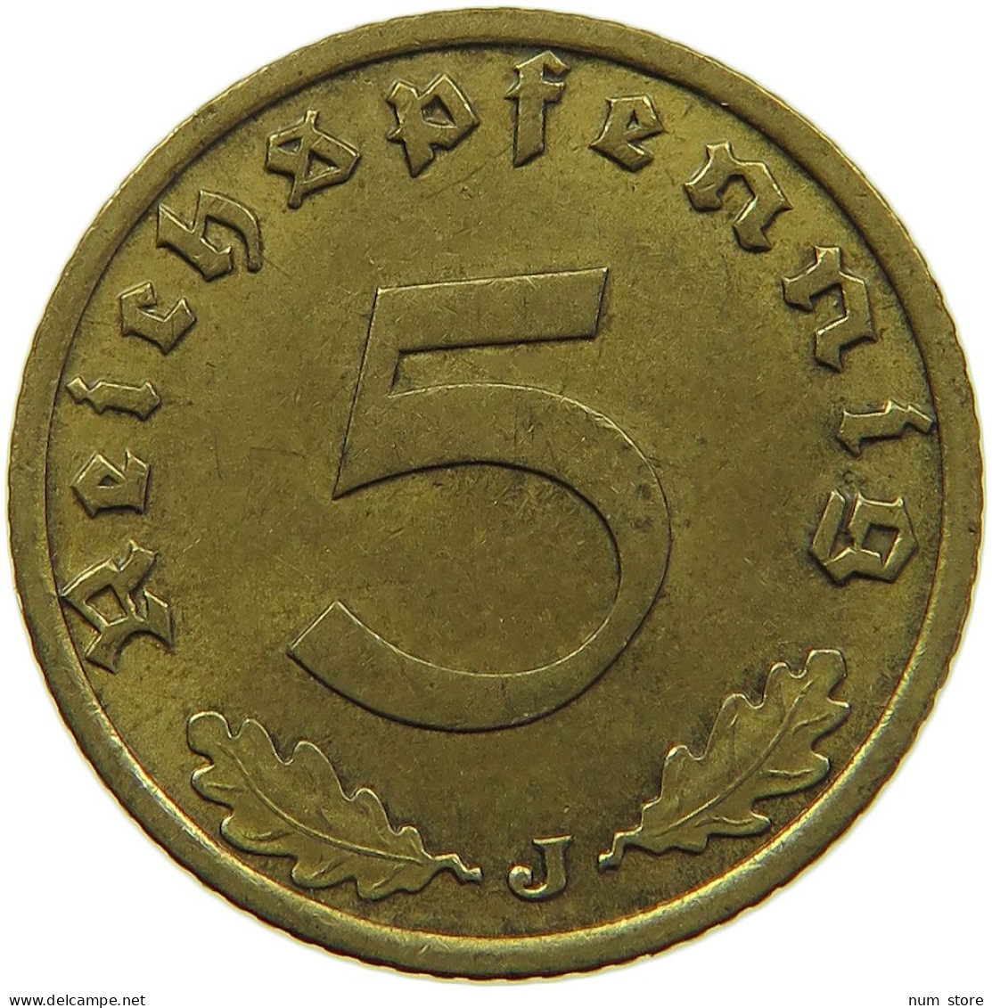 GERMANY 5 REICHSPFENNIG 1939 J #s091 0711 - 5 Reichspfennig