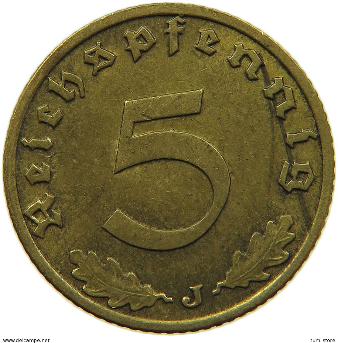 GERMANY 5 REICHSPFENNIG 1939 J #s091 0761 - 5 Reichspfennig