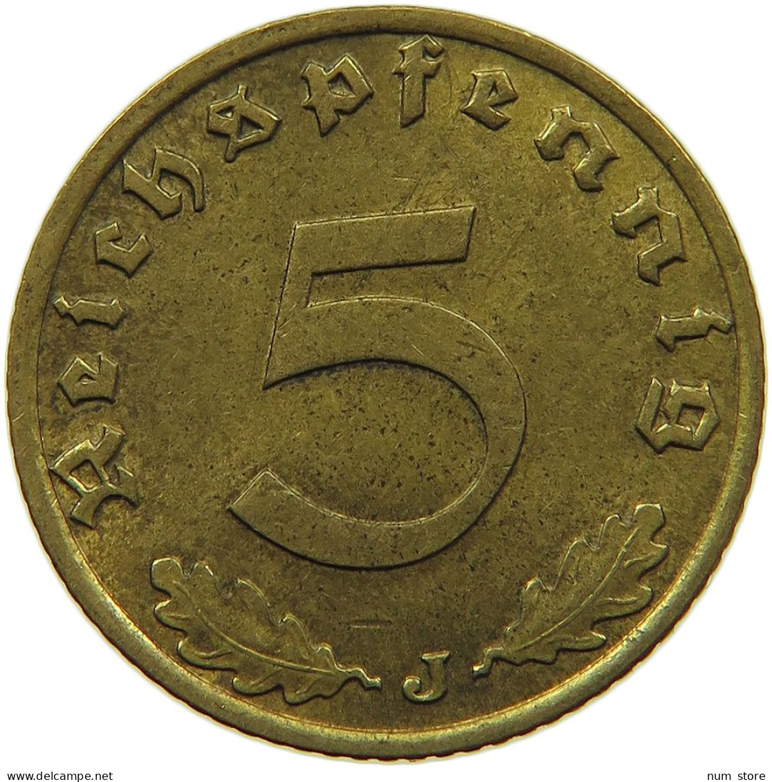 GERMANY 5 REICHSPFENNIG 1939 J #s091 0603 - 5 Reichspfennig