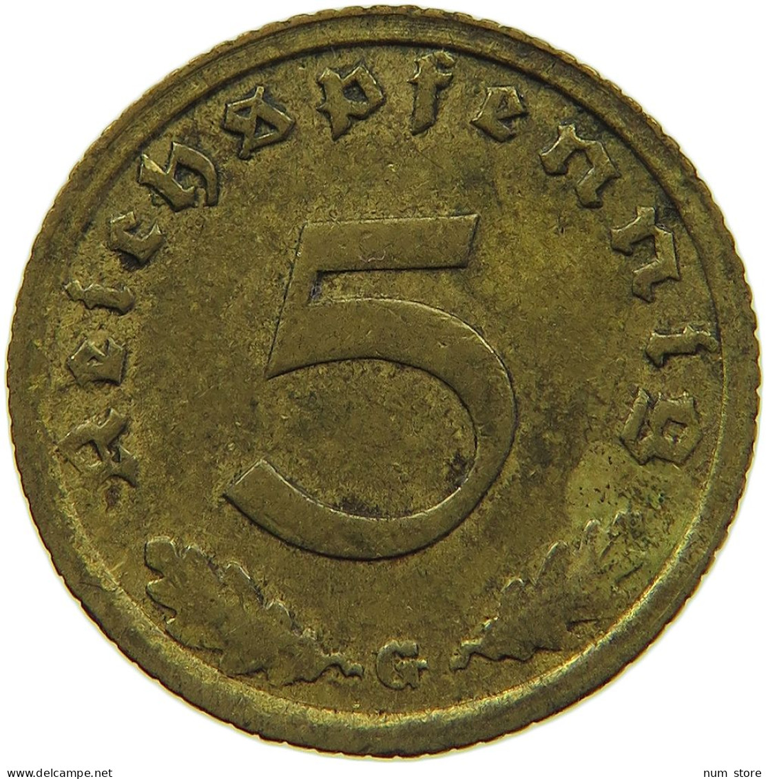 GERMANY 5 REICHSPFENNIG 1939 G #s091 0633 - 5 Reichspfennig