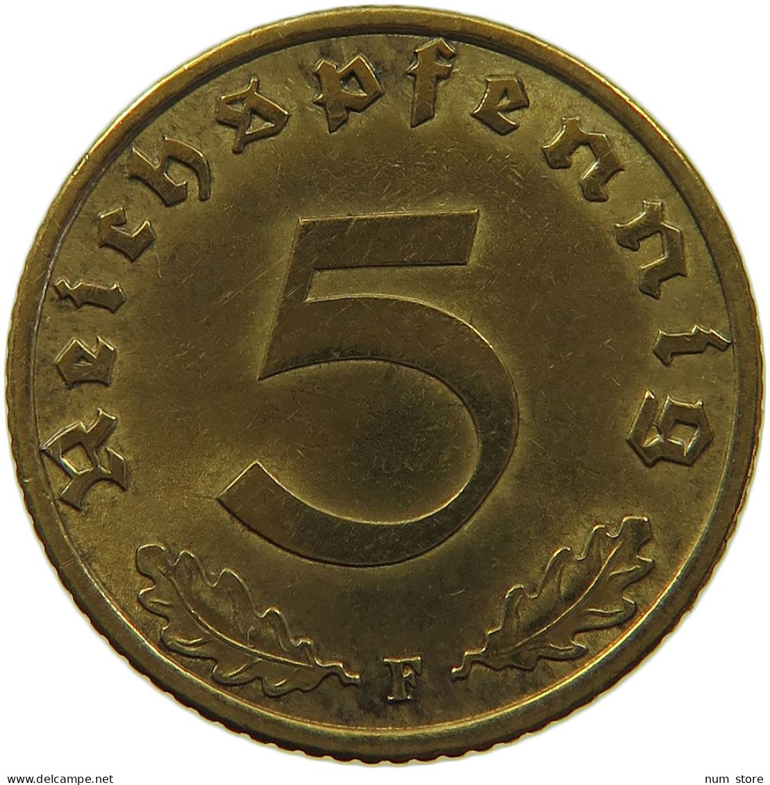 GERMANY 5 REICHSPFENNIG 1939 F #s091 0695 - 5 Reichspfennig