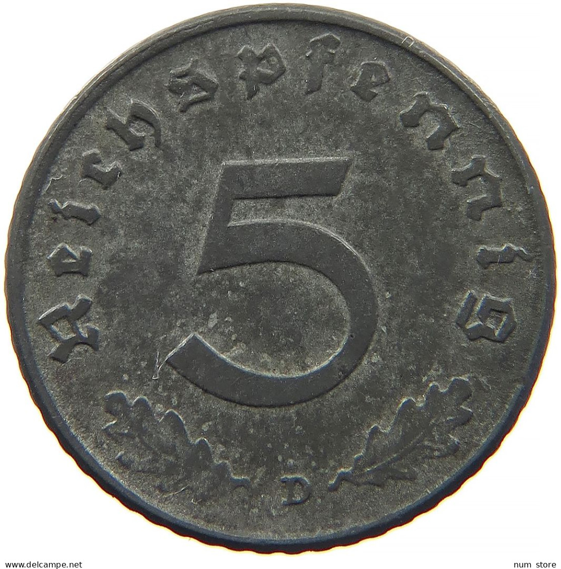 GERMANY 5 REICHSPFENNIG 1941 D #s091 0881 - 5 Reichspfennig