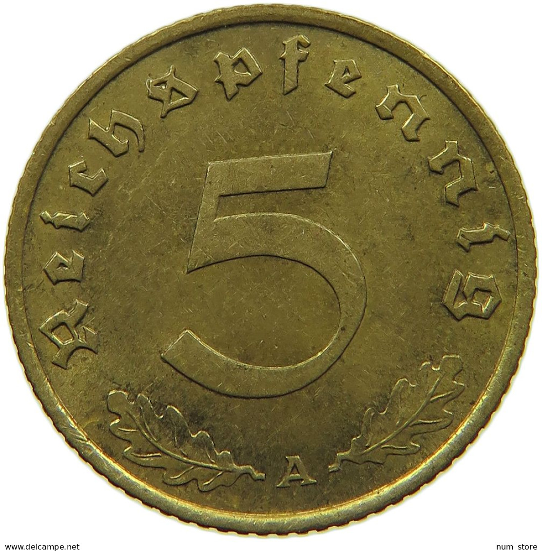GERMANY 5 REICHSPFENNIG 1939 A #s091 0791 - 5 Reichspfennig