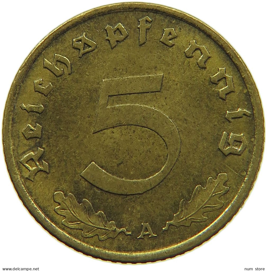 GERMANY 5 REICHSPFENNIG 1939 A #s091 0713 - 5 Reichspfennig