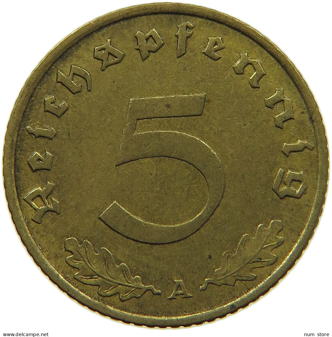 GERMANY 5 REICHSPFENNIG 1939 A #s091 0679 - 5 Reichspfennig