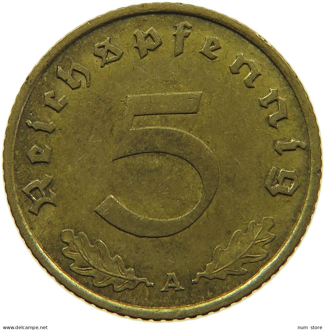 GERMANY 5 REICHSPFENNIG 1939 A #s091 0739 - 5 Reichspfennig
