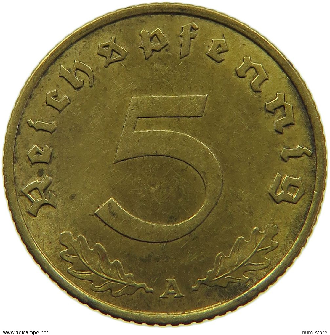 GERMANY 5 REICHSPFENNIG 1939 A #s091 0635 - 5 Reichspfennig
