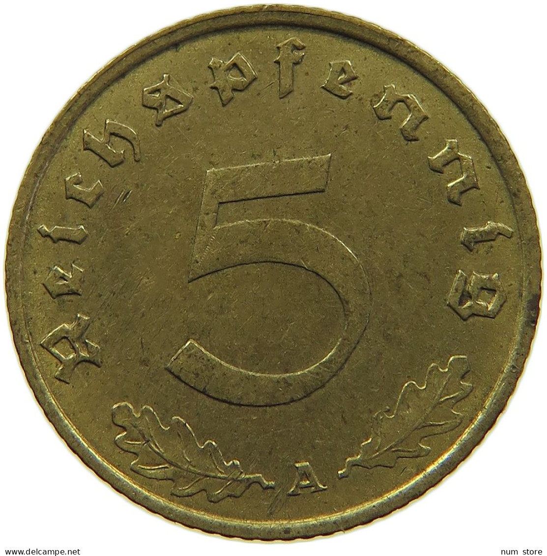 GERMANY 5 REICHSPFENNIG 1939 A #s091 0733 - 5 Reichspfennig