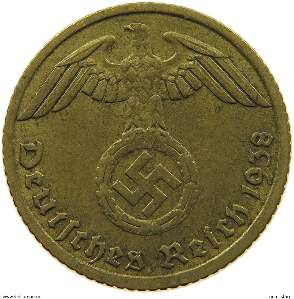 GERMANY 5 REICHSPFENNIG 1938 J #s091 0763 - 5 Reichspfennig