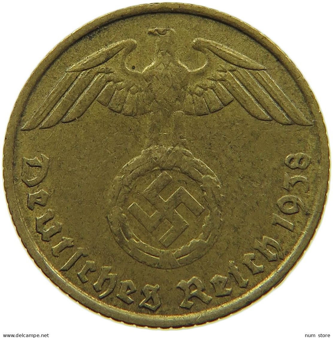 GERMANY 5 REICHSPFENNIG 1938 J #s091 0789 - 5 Reichspfennig
