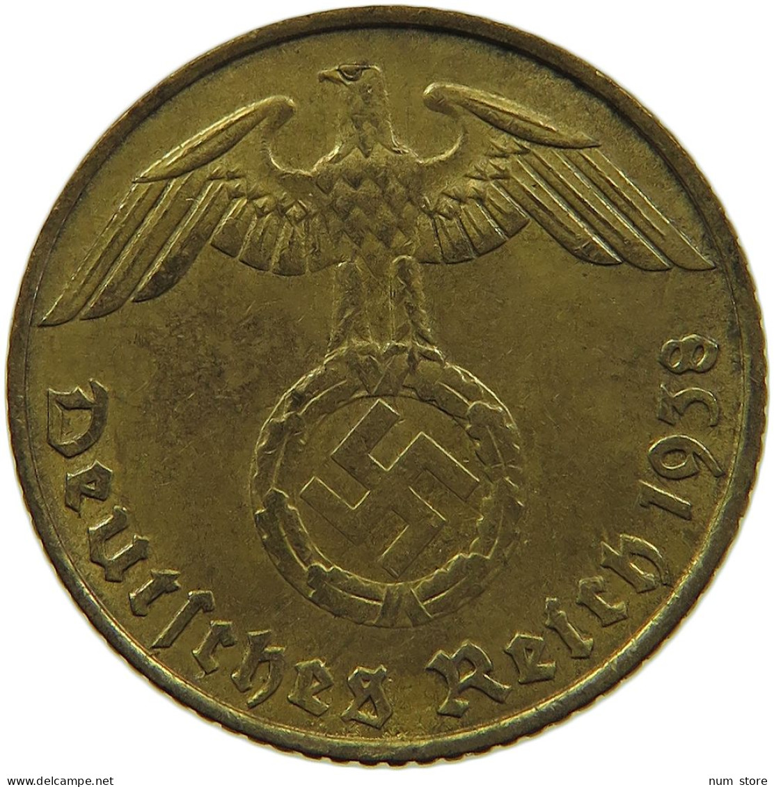 GERMANY 5 REICHSPFENNIG 1938 J #s091 0631 - 5 Reichspfennig