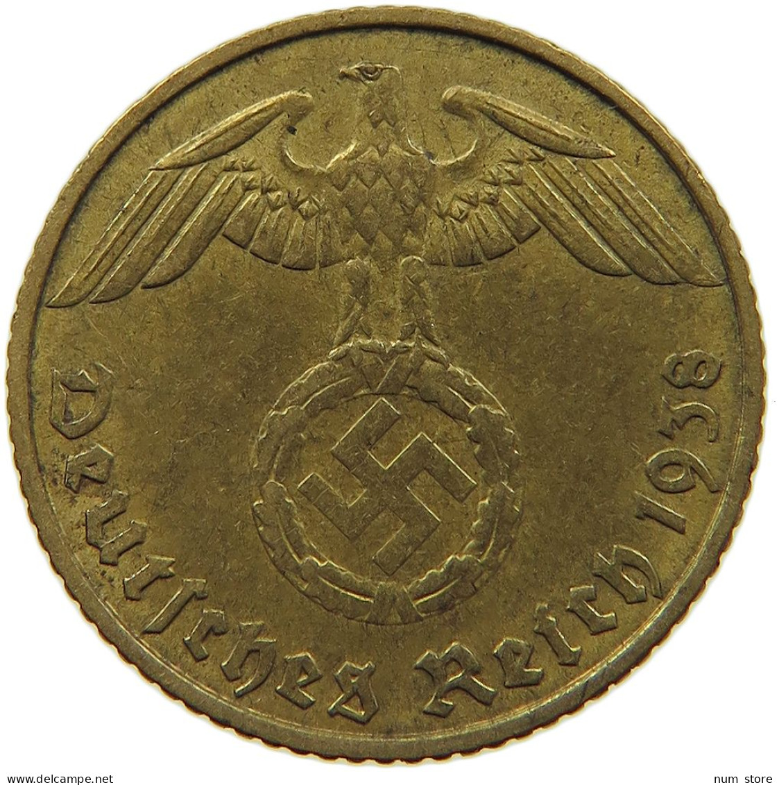 GERMANY 5 REICHSPFENNIG 1938 J #s091 0591 - 5 Reichspfennig