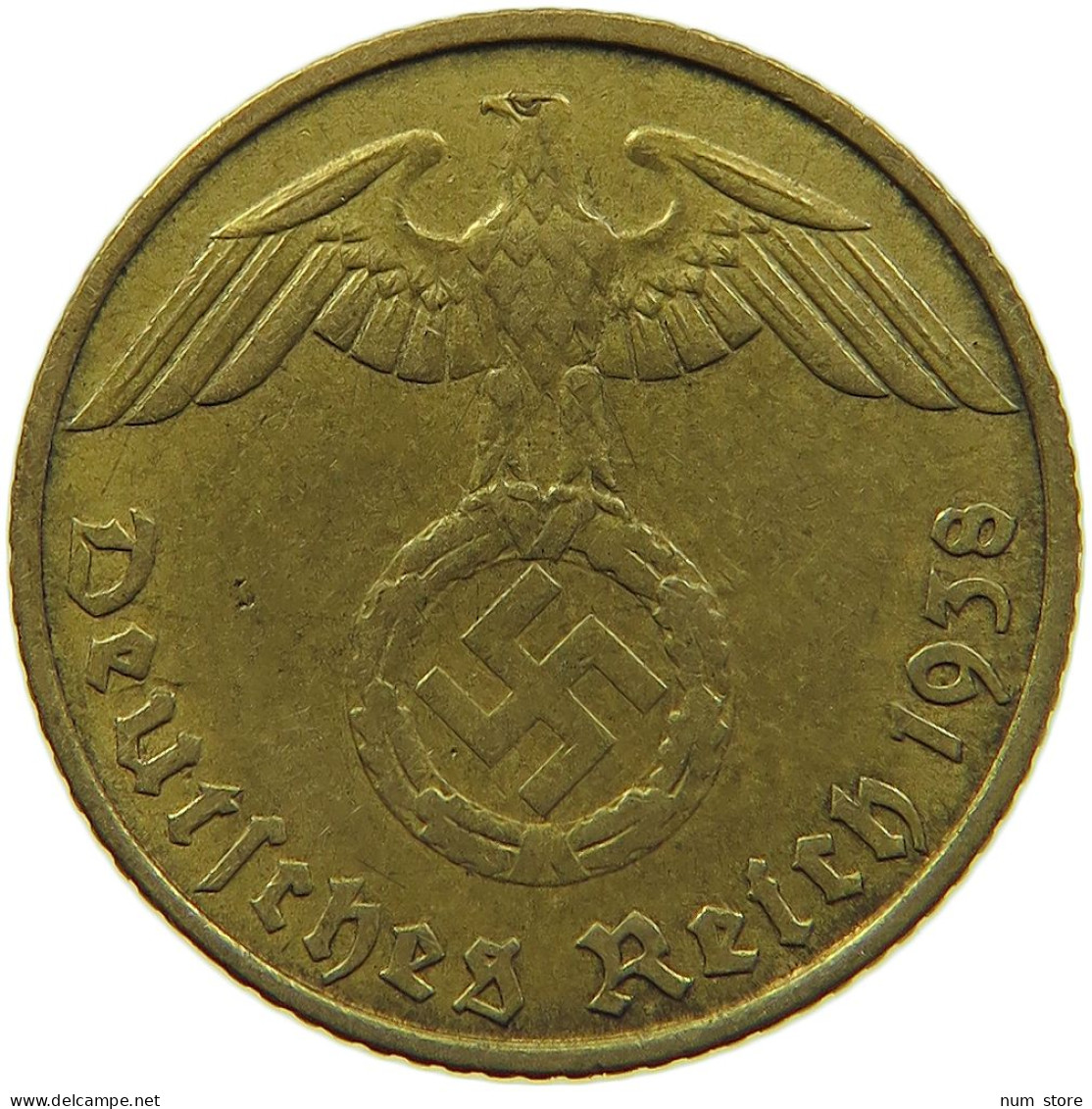 GERMANY 5 REICHSPFENNIG 1938 J #s091 0677 - 5 Reichspfennig