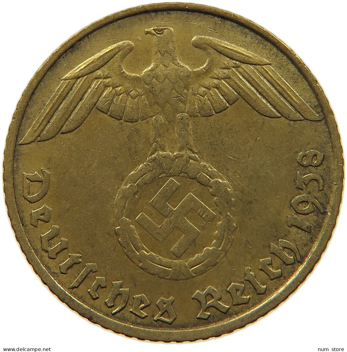 GERMANY 5 REICHSPFENNIG 1938 J #s091 0589 - 5 Reichspfennig