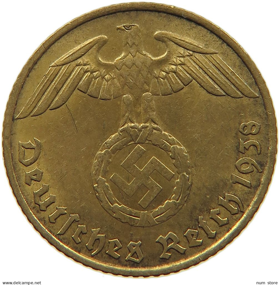 GERMANY 5 REICHSPFENNIG 1938 J #s091 0575 - 5 Reichspfennig