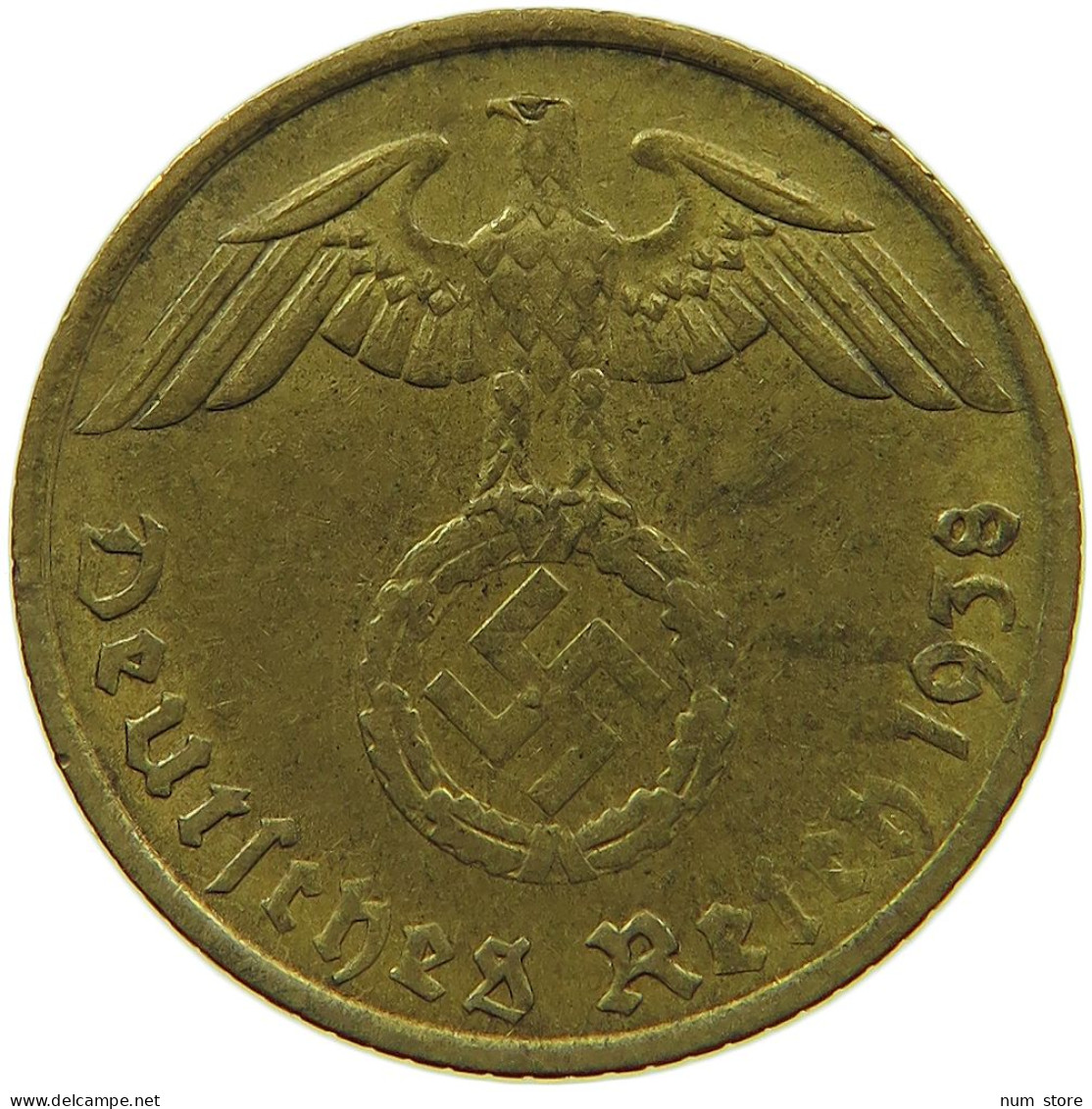 GERMANY 5 REICHSPFENNIG 1938 G #s091 0783 - 5 Reichspfennig