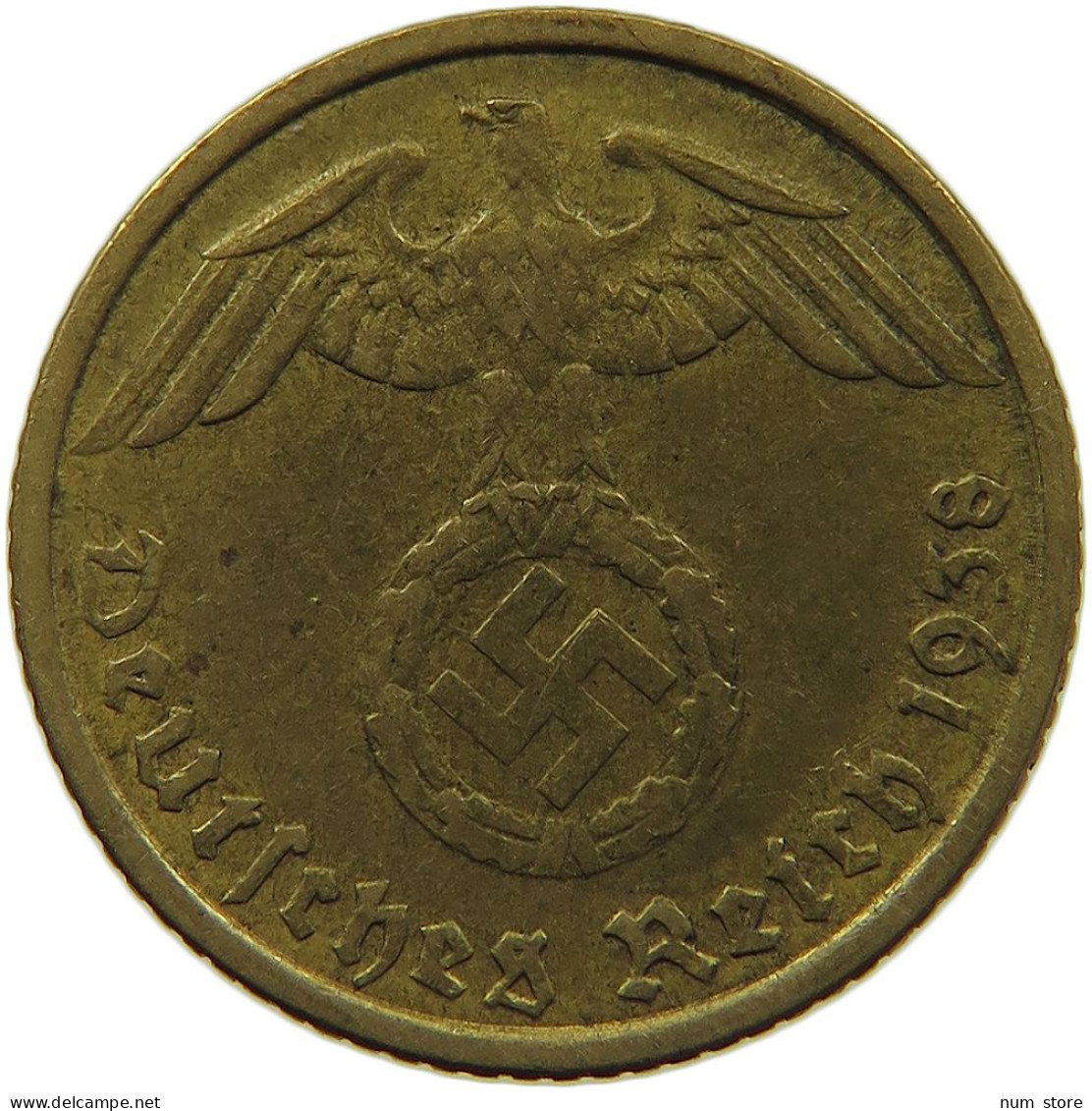 GERMANY 5 REICHSPFENNIG 1938 G #s091 0653 - 5 Reichspfennig