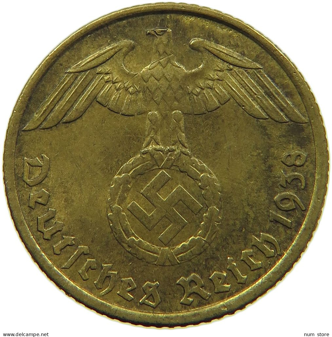 GERMANY 5 REICHSPFENNIG 1938 G #s091 0743 - 5 Reichspfennig
