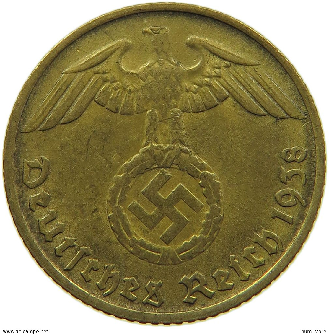 GERMANY 5 REICHSPFENNIG 1938 D #s091 0697 - 5 Reichspfennig