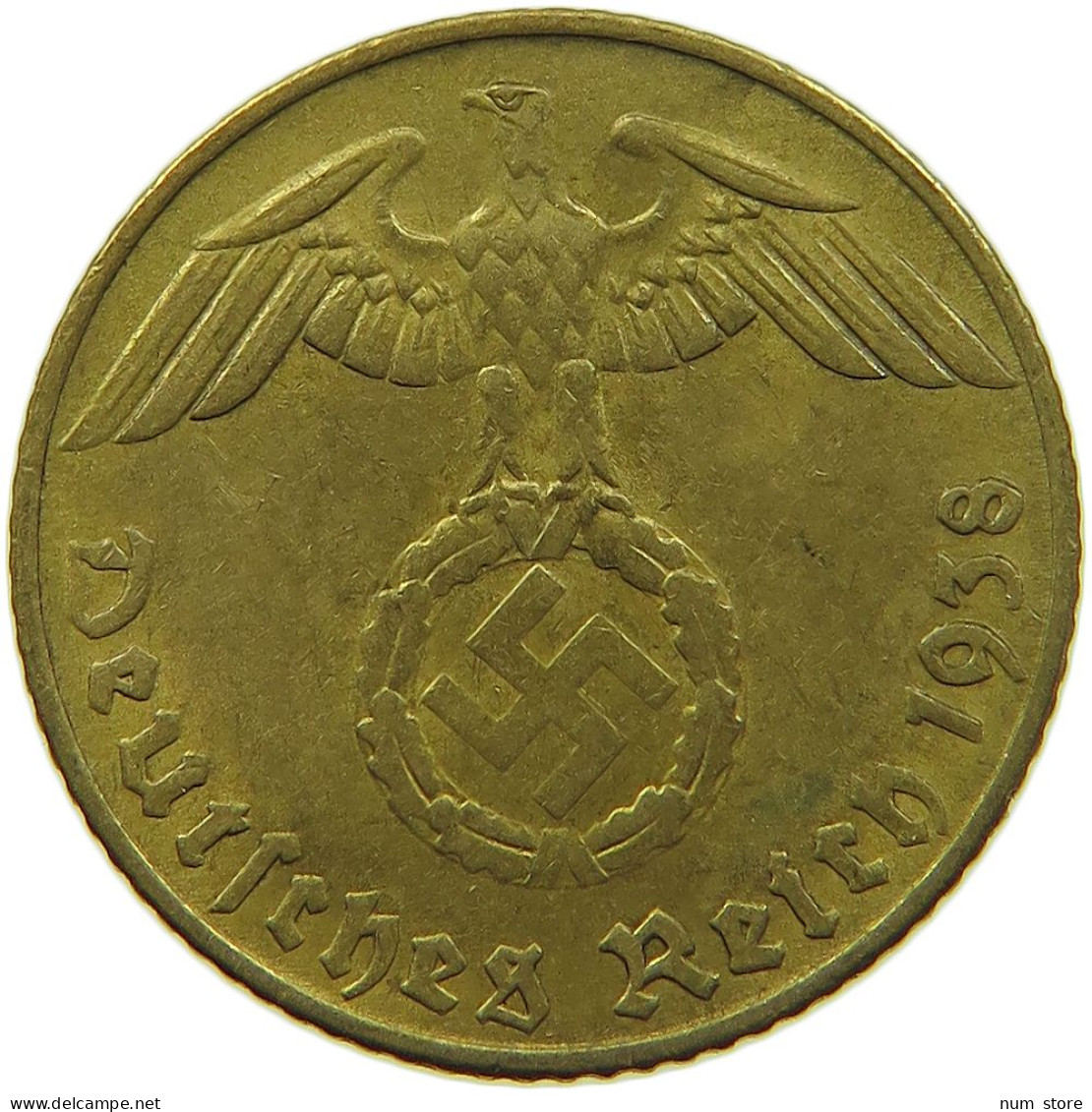 GERMANY 5 REICHSPFENNIG 1938 E #s091 0779 - 5 Reichspfennig