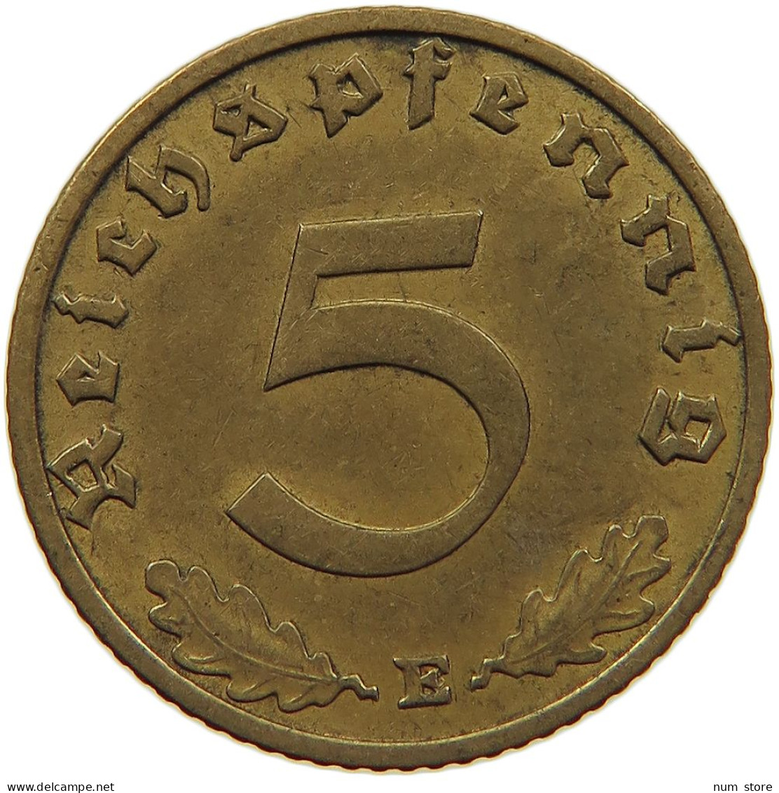 GERMANY 5 REICHSPFENNIG 1938 E #s091 0571 - 5 Reichspfennig