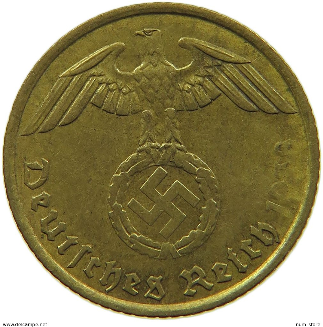 GERMANY 5 REICHSPFENNIG 1938 A WEAK STRUCK DATE #s091 0649 - 5 Reichspfennig